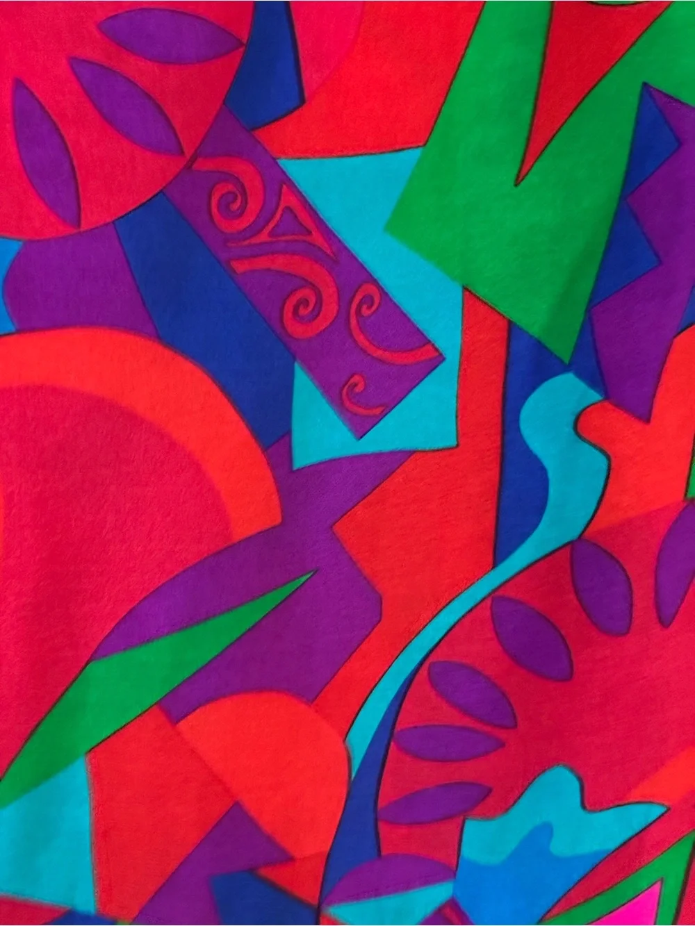 Liz Claiborne Red and Purple Abstract Silk Scarf